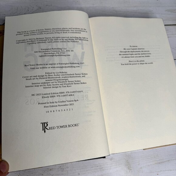 Fourth Wing Rebecca Yarros 2023 1st Print Limited Ed HC Black Edges Dragons - Picture 13 of 14